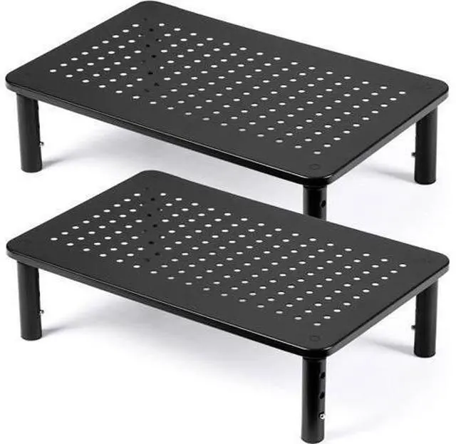 Main image of DOLALIKE 2 Pack Desktop Riser, 3 Height Adjustable Monitor stands for 2 Monitors, PC, Computer, Printer, iMac, Desktop Monitor Stand with Ventilated Platform for Airflow