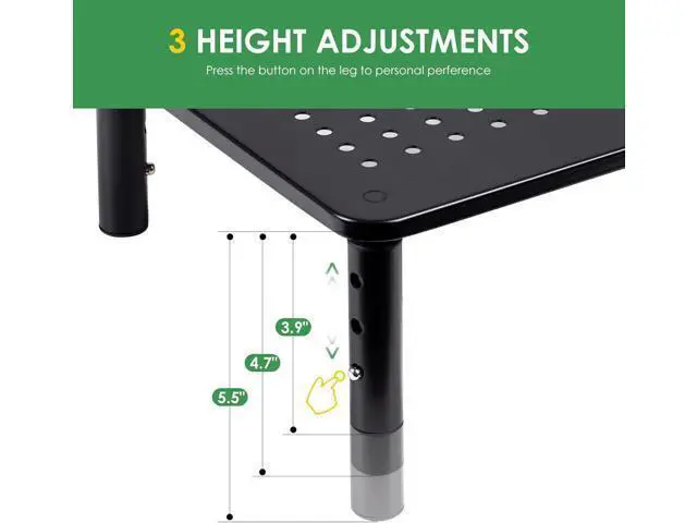 Alt view image 3 of 7 - DOLALIKE 2 Pack Desktop Riser, 3 Height Adjustable Monitor stands for 2 Monitors, PC, Computer, Printer, iMac, Desktop Monitor Stand with Ventilated Platform for Airflow