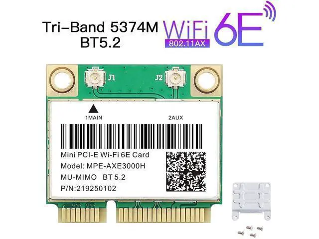 Alt view image 4 of 6 - WiFi 6E Half Mini PCI-E WiFi Network Card 802.11AX AC MPE-AXE3000H 2.4GHz 5GHz 6GHz 5400Mbps Wireless Card BT5.2 MU-MIMO Mini PCIe Wi-Fi 6E Adapter OFDMA vPro for Windows 10/11 PC Laptops