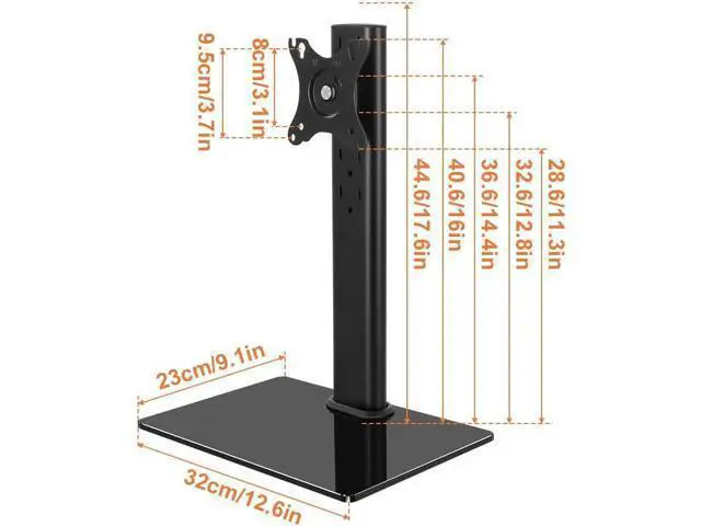 Alt view image 3 of 6 - KKTONER Single Computer Monitor Stand Free Standing Desk Vesa Mount for 13 inch to 32 inch Screen Height Adjustable Monitor Mount Swivel Vesa 75*75mm/100*100mm Hold up 77Lbs
