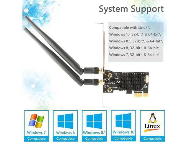 Alt view image 5 of 7 - Ubit AC1200 PCIe WiFi Card for PC with BT 4.2 | Dual Band Wireless Network Adapter WiFi Card with Heat Sink Technology | for Gaming, Browsing, Streaming etc