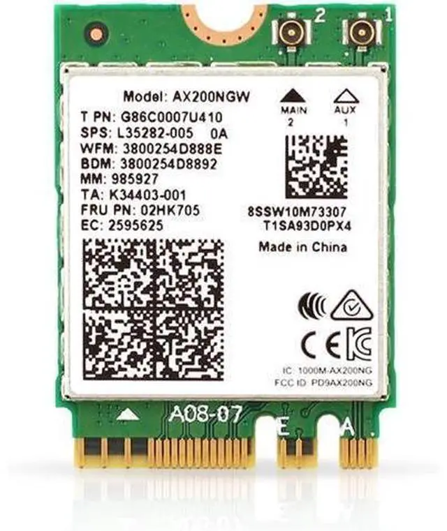 Main image of AX200 WiFi 6 Adapter | Dual-Band 802.11ax M.2 WiFi Card for PC | Up to 2.4 Gbps | No vPro | Supports Bluetooth 5.2 & Intel, AMD, Windows 10/11, Linux AX200NGW (AX200)