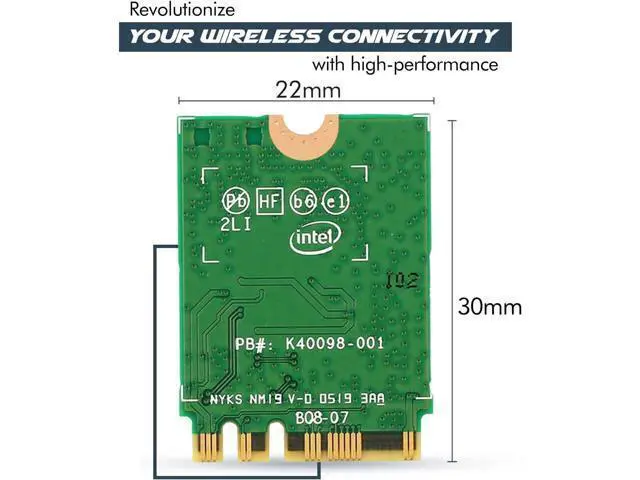Alt view image 2 of 7 - AX200 WiFi 6 Adapter | Dual-Band 802.11ax M.2 WiFi Card for PC | Up to 2.4 Gbps | No vPro | Supports Bluetooth 5.2 & Intel, AMD, Windows 10/11, Linux AX200NGW (AX200)