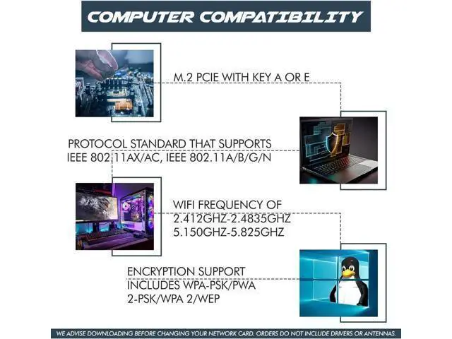Alt view image 5 of 7 - AX200 WiFi 6 Adapter | Dual-Band 802.11ax M.2 WiFi Card for PC | Up to 2.4 Gbps | No vPro | Supports Bluetooth 5.2 & Intel, AMD, Windows 10/11, Linux AX200NGW (AX200)