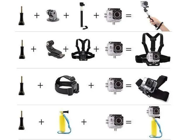 Alt view image 7 of 7 - VVHOOY Universal Action Camera Accessories Bundle Head Chest Strap Mount/Selfie Stick/Floating Hand Grip Compatible with Dragon Touch/AKASO EK7000 Brave 4 5 6 7 LE V50X/GoPro Hero 12 11 10 9 8 7
