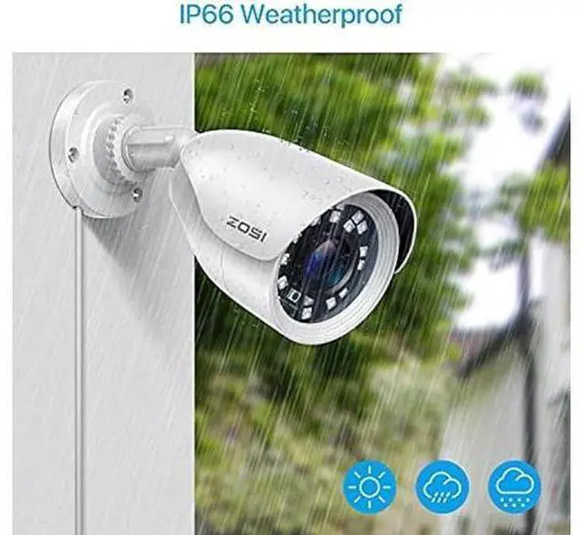 Alt view image 2 of 7 - ZOSI 2MP 1080p HD Security Camera Outdoor Indoor 1920TVL (Hybrid 4-in-1 HD-CVI/TVI/AHD/960H Analog CVBS),24PCS LEDs,80ft Night Vision, 90°View Angle, Weatherproof Surveillance CCTV Bullet Camera