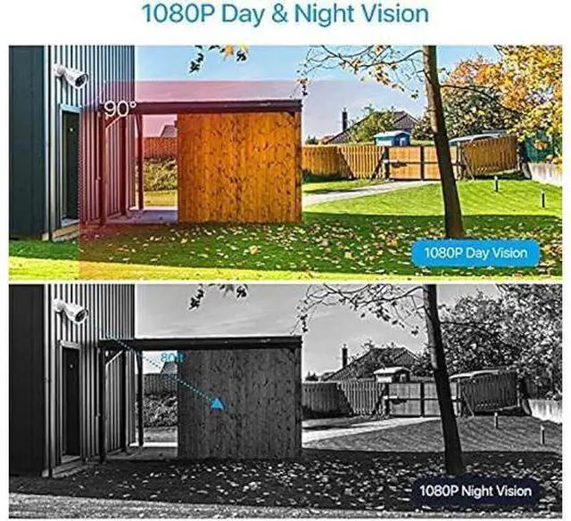 Alt view image 3 of 7 - ZOSI 2MP 1080p HD Security Camera Outdoor Indoor 1920TVL (Hybrid 4-in-1 HD-CVI/TVI/AHD/960H Analog CVBS),24PCS LEDs,80ft Night Vision, 90°View Angle, Weatherproof Surveillance CCTV Bullet Camera