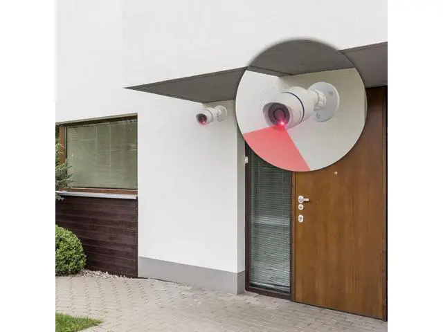 Alt view image 4 of 7 - WALI Dummy Fake Simulated Surveillance Security CCTV Dome Camera Indoor Outdoor with One LED Light, Warning Security Alert Sticker Decal (TC-W4), 4 Packs, White