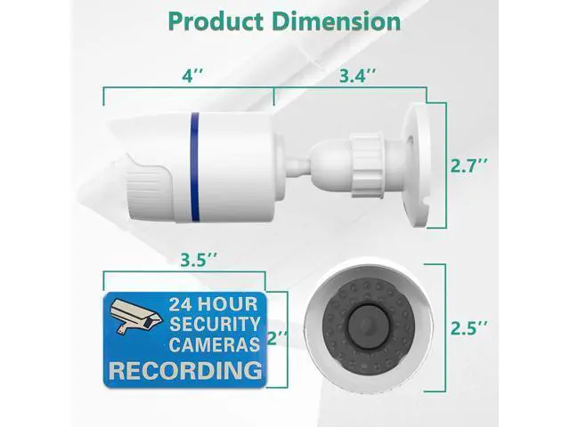 Alt view image 2 of 7 - WALI Dummy Fake Simulated Surveillance Security CCTV Dome Camera Indoor Outdoor with One LED Light, Warning Security Alert Sticker Decal (TC-W4), 4 Packs, White