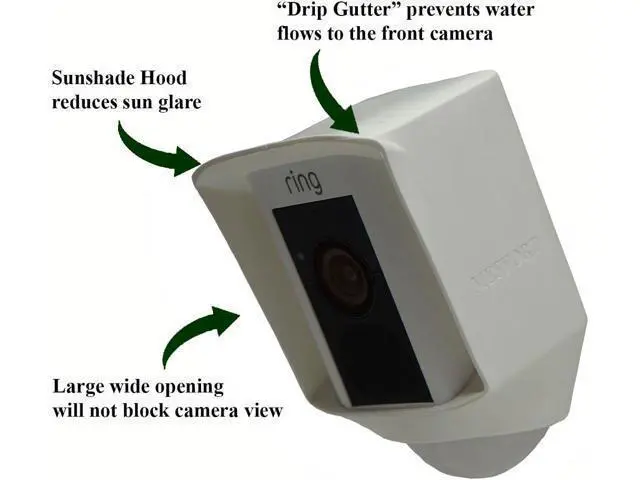 Alt view image 2 of 5 - Silicone Skin Case Cover Compatible with Ring Floodlight Camera - Sun Glare, UV & Weather Protection Skins Cover - White