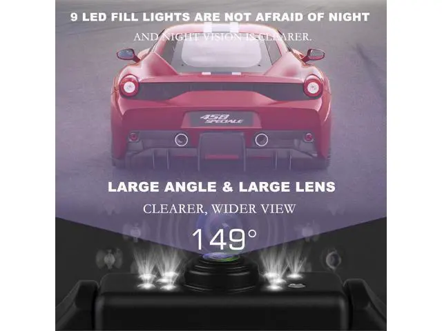 Alt view image 4 of 7 - JPP License Plate Backup Camera - IP68 Waterproof, Wide Angle View, Night Vision LED - Universal Car Rear View Reversing Camera