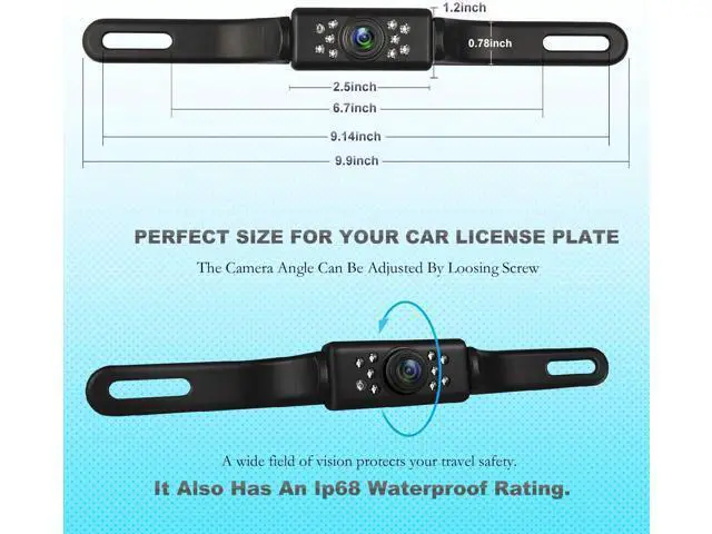 Alt view image 6 of 7 - JPP License Plate Backup Camera - IP68 Waterproof, Wide Angle View, Night Vision LED - Universal Car Rear View Reversing Camera