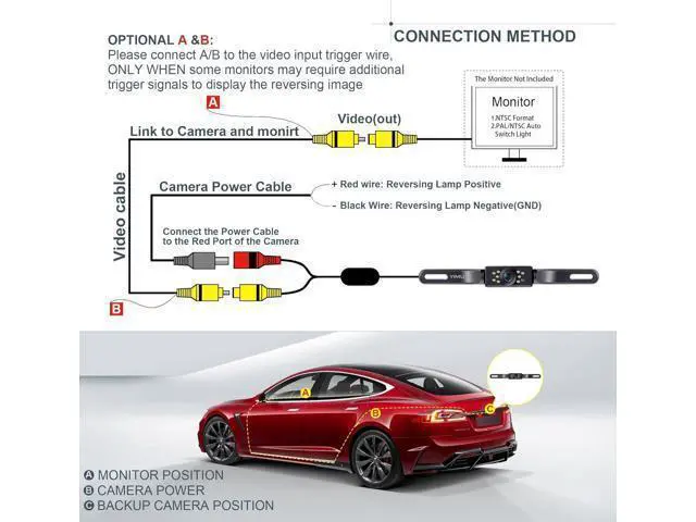 Alt view image 6 of 7 - YIMU Car Backup Camera, License Plate Camera with 7 LED Lights Rear Camera, HD Night Vision Rear View Camera,Wide View Angle, IP69K Waterproof Reverse Vehicle Camera for Cars,SUV,Trucks,RV, Pickup