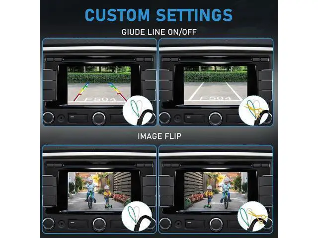 Alt view image 4 of 7 - HD Backup Camera for Car Universal Front/Side/Rear Camera for 12-24 V Car Truck Pickup SUV Rear View Reverse Camera, with Left and Right, Up and Down Rotation Angle Night Vision, IP69K Waterproof