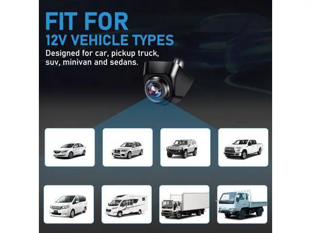 Alt view image 7 of 7 - HD Backup Camera for Car Universal Front/Side/Rear Camera for 12-24 V Car Truck Pickup SUV Rear View Reverse Camera, with Left and Right, Up and Down Rotation Angle Night Vision, IP69K Waterproof