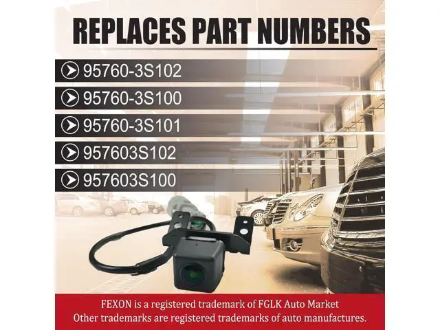 Alt view image 4 of 7 - FEXON 95760-3S102 Vehicle Rear View Backup Reverse Camera Compatible with Hyundai Sonata 2011 2012 2013 2014