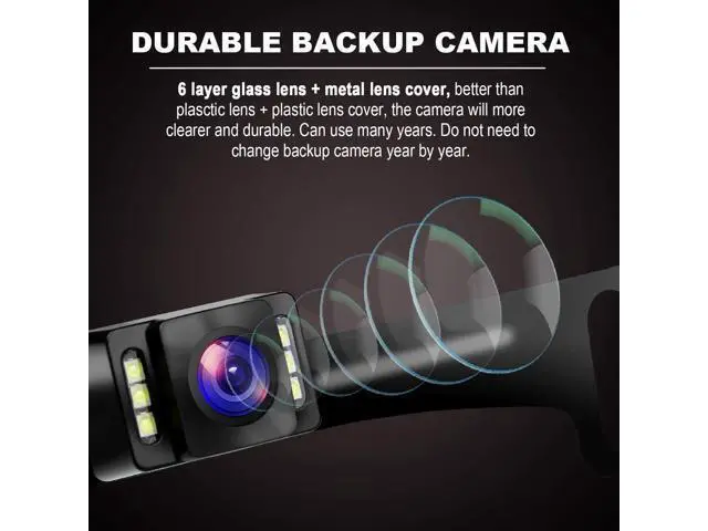 Alt view image 2 of 7 - GLK Car Backup Camera HD Rear View Camera License Plate Backup Camera with Wide View Angle 6 LED Night Vision Waterproof Front & Back up Camera, Guide Line On/Off