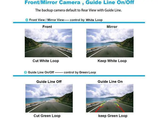 Alt view image 6 of 7 - GLK Car Backup Camera HD Rear View Camera License Plate Backup Camera with Wide View Angle 6 LED Night Vision Waterproof Front & Back up Camera, Guide Line On/Off