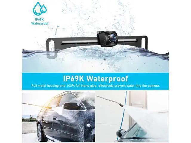 Alt view image 2 of 6 - GLK Backup Camera HD Rear View Reverse Camera | with Wide View Angle, Night Vision, Waterproof, Guide Line On/Off, Full Metal Housing, 4 pin, for 12-24V Car Vehicle SUV RV