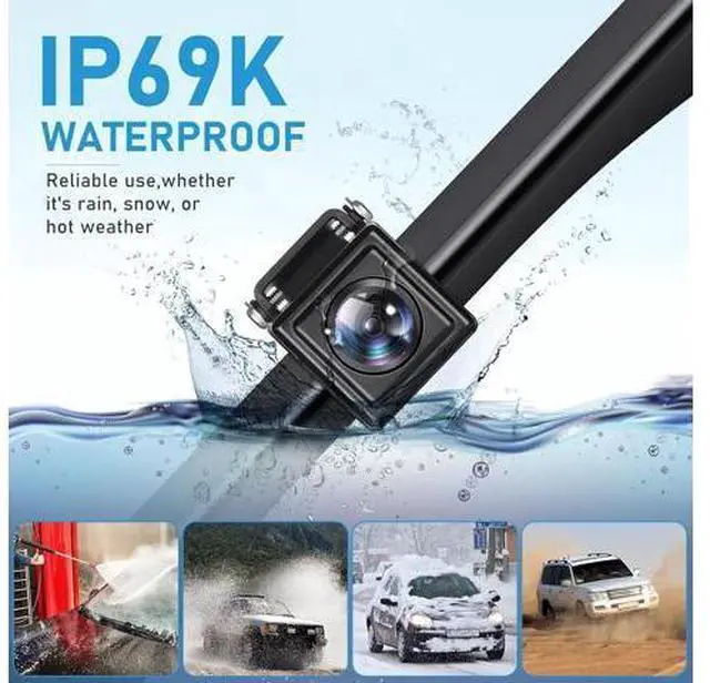 Alt view image 2 of 7 - Backup Camera Rear View Reverse Camera HD License Plate Backup Camera | with Night Vision, Wide Angle IP69K Waterproof, Full Metal Housing, 4pin Connector for 12-24V Car Pickup SUV