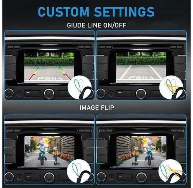 Alt view image 5 of 7 - Backup Camera Rear View Reverse Camera HD License Plate Backup Camera | with Night Vision, Wide Angle IP69K Waterproof, Full Metal Housing, 4pin Connector for 12-24V Car Pickup SUV