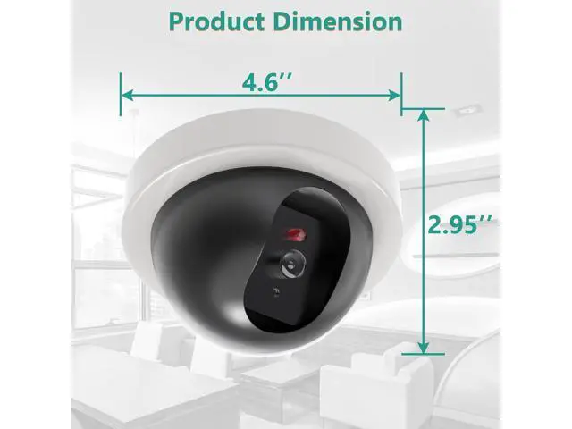 Alt view image 3 of 7 - WALI Dummy Fake Security CCTV Dome Camera with Flashing Red LED Light with Security Alert Sticker Decals (SDW-4), 4 Packs, White