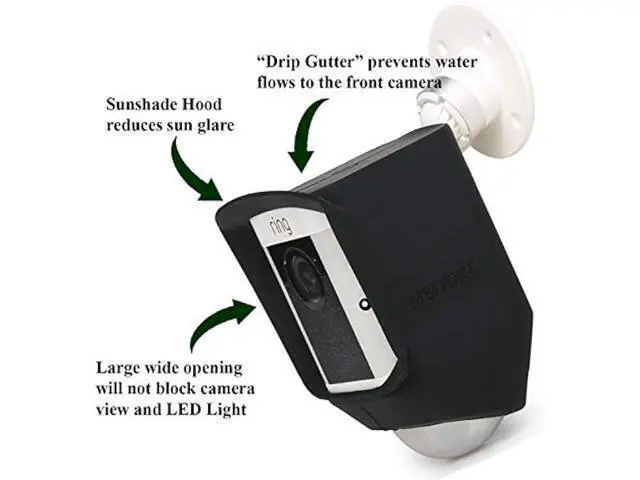 Alt view image 2 of 4 - Silicone Skin Case Cover Compatible with Ring Spotlight Cam Battery or Solar, Offer Sun Glare UV Weather Protection & Disguise Spot Light Security Camera - Black