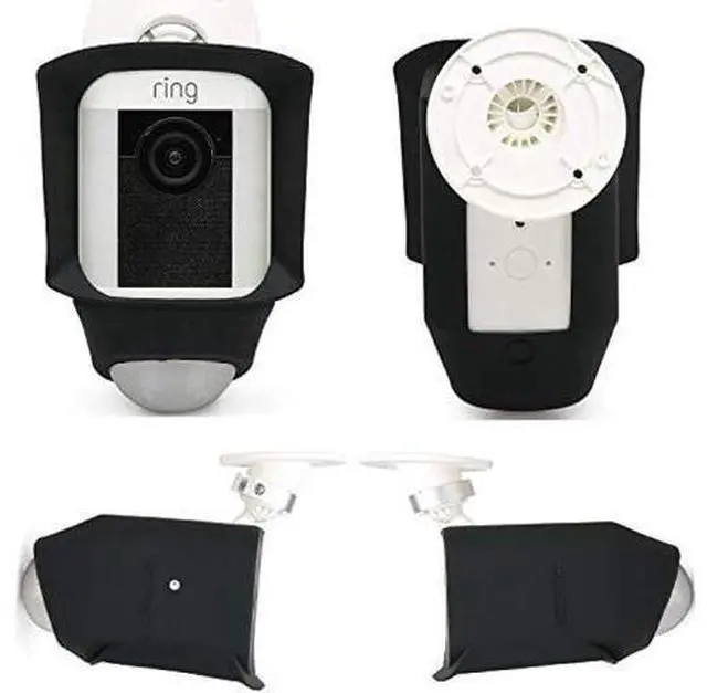 Alt view image 3 of 4 - Silicone Skin Case Cover Compatible with Ring Spotlight Cam Battery or Solar, Offer Sun Glare UV Weather Protection & Disguise Spot Light Security Camera - Black