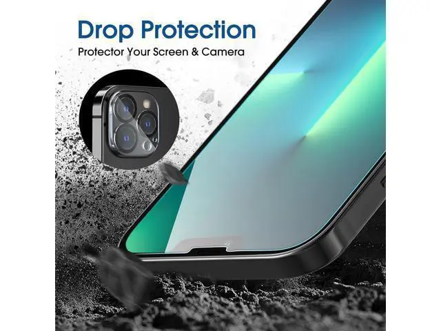 Alt view image 4 of 6 - amFilm Screen Protector OneTouch Compatible with iPhone 13 Pro Max (6.7", 2021) and Camera Lens Protector, Edge to Edge Full Coverage with Easy Installation Kit, Tempered Glass, 2+2 Pack