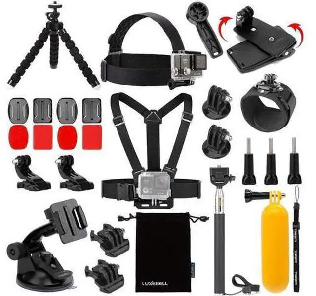 Main image of Luxebell Accessories Kit for AKASO EK5000 EK7000 4K WiFi Action Camera GoPro Hero 12 11 10 9 8 7 6 5/Session 5/Hero 4/3+/3/2/1 Max Fusion SJ4000 SJ5000 (14-in-1)