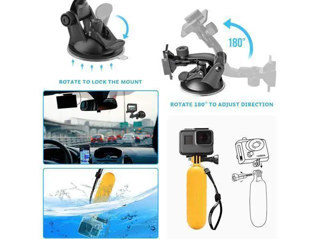 Alt view image 4 of 7 - Luxebell Accessories Kit for AKASO EK5000 EK7000 4K WiFi Action Camera GoPro Hero 12 11 10 9 8 7 6 5/Session 5/Hero 4/3+/3/2/1 Max Fusion SJ4000 SJ5000 (14-in-1)