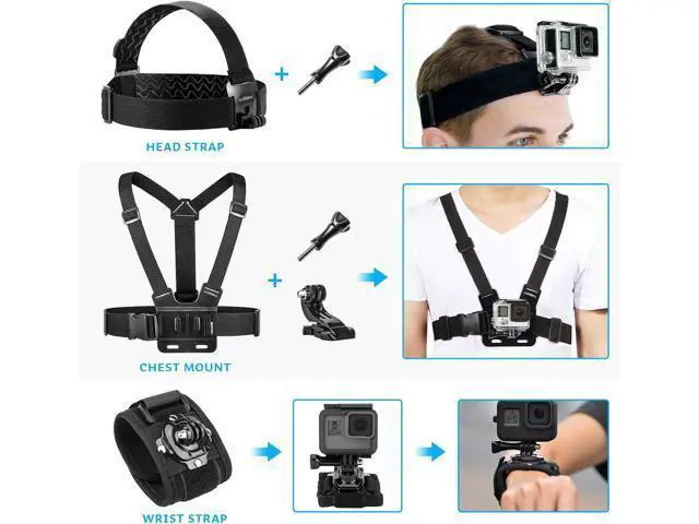 Alt view image 5 of 7 - Luxebell Accessories Kit for AKASO EK5000 EK7000 4K WiFi Action Camera GoPro Hero 12 11 10 9 8 7 6 5/Session 5/Hero 4/3+/3/2/1 Max Fusion SJ4000 SJ5000 (14-in-1)