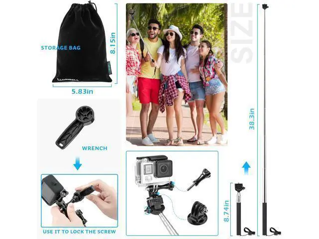 Alt view image 6 of 7 - Luxebell Accessories Kit for AKASO EK5000 EK7000 4K WiFi Action Camera GoPro Hero 12 11 10 9 8 7 6 5/Session 5/Hero 4/3+/3/2/1 Max Fusion SJ4000 SJ5000 (14-in-1)
