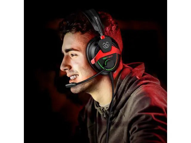 Alt view image 7 of 7 - PC Gaming Headset with Mic for PS5 PS4 Xbox, USB Headset with 7.1 Surround Sound, Wired 3.5mm Headphones, RGB