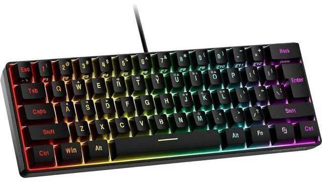 Main image of Snpurdiri 60% Wired Gaming Keyboard, RGB Backlit Ultra-Compact Mini Keyboard, Waterproof Small Compact 61 Keys Keyboard for PC/Mac Gamer, Typist, Travel, Easy to Carry on Business Trip(Black)