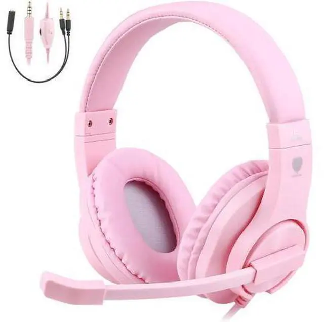Main image of Kids Headphones for Online School, Children, Teens, Boys, Girls, 3.5mm Stereo Over-Ear Gaming Headphone with Microphone and Volume Control for PS4, PS5, New Xbox OnePink