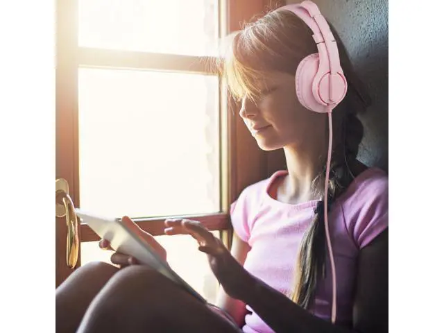 Alt view image 6 of 7 - Kids Headphones for Online School, Children, Teens, Boys, Girls, 3.5mm Stereo Over-Ear Gaming Headphone with Microphone and Volume Control for PS4, PS5, New Xbox OnePink