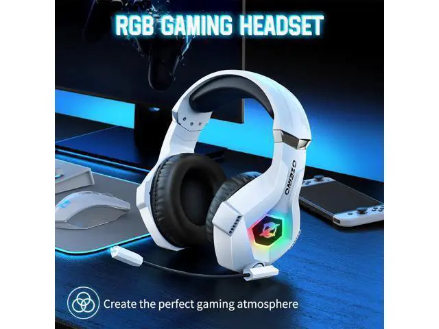 Alt view image 7 of 7 - Gaming Headset PS4 Headset, Xbox Headset with 7.1 Surround Sound, Gaming Headphones with Noise Cancelling Mic RGB Light Memory Earmuffs for PC, PS5, PS4, Xbox Series X/S, Xbox one, Switch