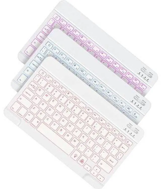 Main image of OMOTON Bluetooth Keyboard, Wireless Rechargeable Keyboard for iPad, iPad Pro, iPad Mini, iPad Air with Illuminated LED (White)