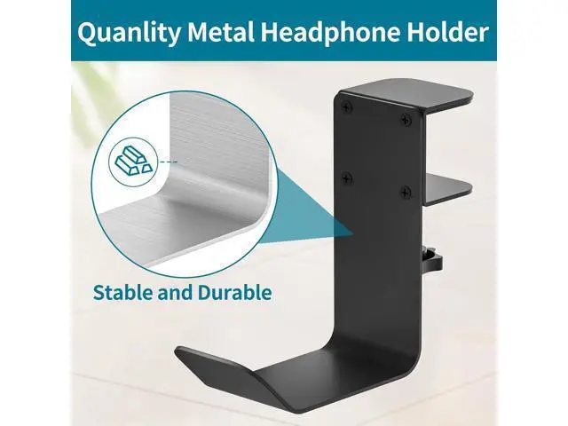 Alt view image 4 of 7 - Clamp-On Under Desk Headphone Holder/Backpack Hook/PC Gaming Headset Headphone Hanger Mount, Provides a Convenient Place to Hang Headsets or Bags