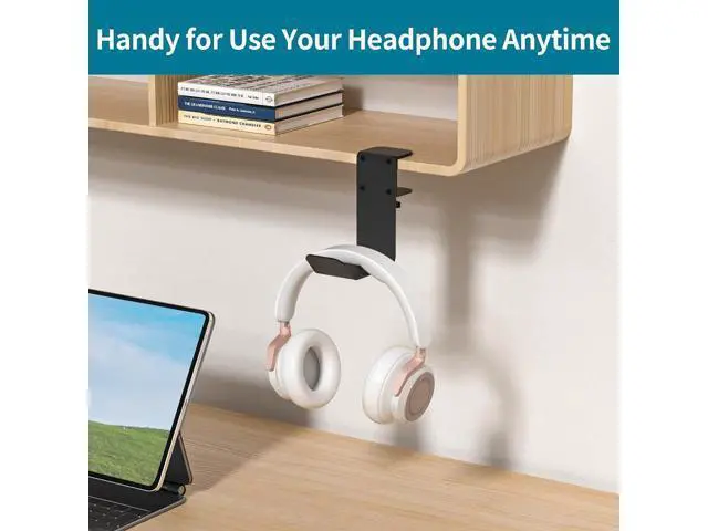 Alt view image 7 of 7 - Clamp-On Under Desk Headphone Holder/Backpack Hook/PC Gaming Headset Headphone Hanger Mount, Provides a Convenient Place to Hang Headsets or Bags