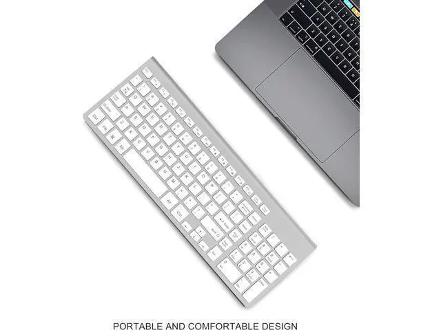 Alt view image 5 of 7 - JOYACCESS J Wireless Keyboard, 2.4G Slim and Compact Wireless Keyboard with Numeric Keypad for Laptop, MacBook air, Apple, Computer, PC-Sliver&White