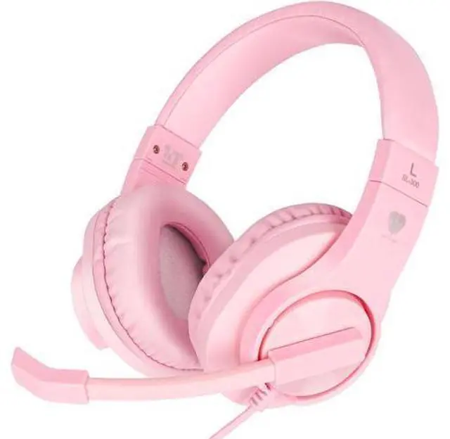 Main image of DIWUER Gaming Headset for Xbox One, PS4, PS5, Nintendo Switch, Bass Surround and Noise Cancelling 3.5mm Over Ear Headphones with Mic for Laptop PC Smartphones, Pink