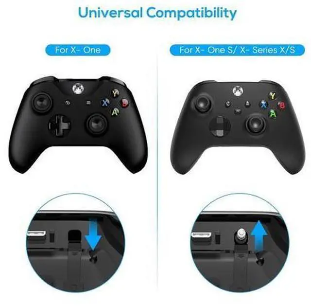 Alt view image 6 of 7 - FYOUNG Keyboard for Xbox Series X/S Controller, for Xbox One/S/Controller Gamepad, 2.4Ghz Mini QWERTY Keyboard Gaming Chatpad with Audio/Headset Jack for XSX (Black)