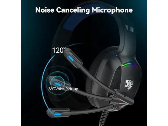 Alt view image 3 of 7 - A36 Gaming Headset with Microphone for Pc, Xbox One Series X/s, Ps4, Ps5, Switch, Stereo Wired Noise Cancelling Over-Ear Headphones with Mic for Computer, Laptop, Mac, Nintendo, Gamer (Blue)