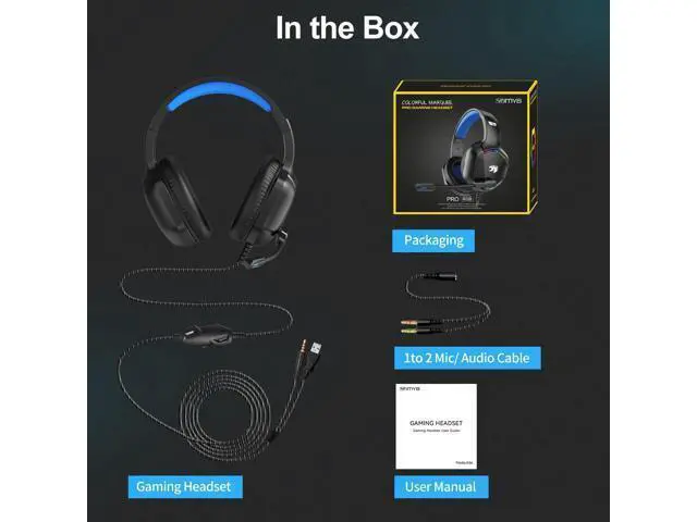 Alt view image 7 of 7 - A36 Gaming Headset with Microphone for Pc, Xbox One Series X/s, Ps4, Ps5, Switch, Stereo Wired Noise Cancelling Over-Ear Headphones with Mic for Computer, Laptop, Mac, Nintendo, Gamer (Blue)