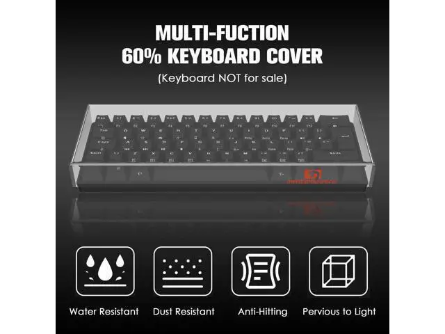 Alt view image 2 of 7 - ZIYOU LANG KC01 Acrylic Clear Transparent Keyboard Cover(11.5*4.1*1.14) with Dustproof Waterproof Anti-hit Anti-cat Protective Case for 60% Small Layout 61Key 64Key 68Key Mechanical Gaming Keyboard