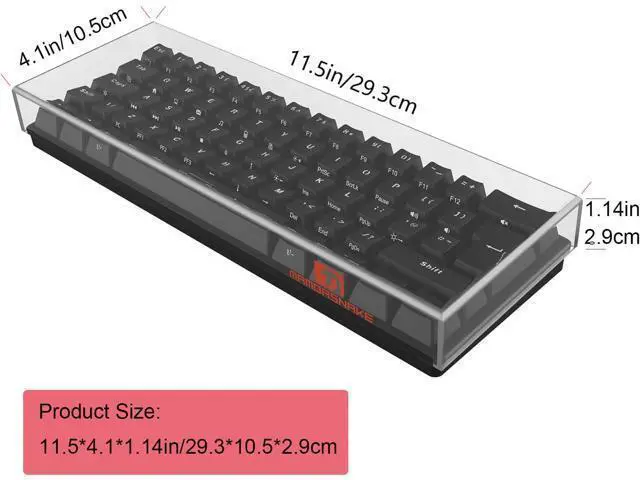 Alt view image 4 of 7 - ZIYOU LANG KC01 Acrylic Clear Transparent Keyboard Cover(11.5*4.1*1.14) with Dustproof Waterproof Anti-hit Anti-cat Protective Case for 60% Small Layout 61Key 64Key 68Key Mechanical Gaming Keyboard