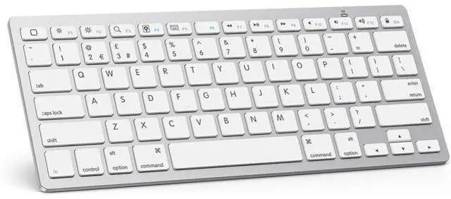 Main image of OMOTON Ultra-Slim Bluetooth Keyboard for iPad 10.2(10th/ 9th/ 8th Generation)/ 9.7, iPad Air 5th / 4th Generation, iPad Pro 11/12.9, iPad Mini, and More Bluetooth Enabled Devices, White