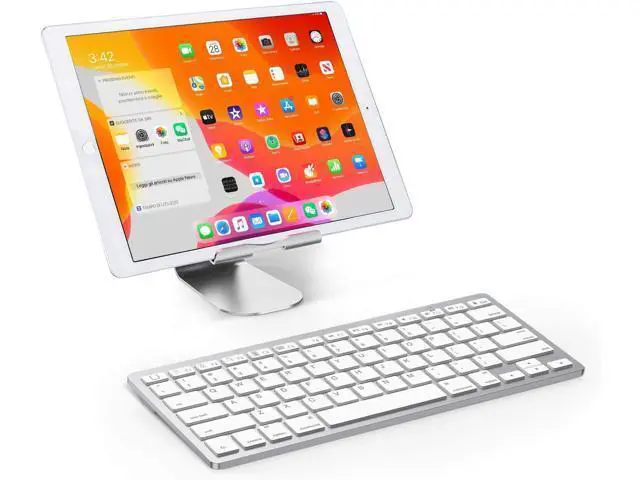 Alt view image 2 of 7 - OMOTON Ultra-Slim Bluetooth Keyboard for iPad 10.2(10th/ 9th/ 8th Generation)/ 9.7, iPad Air 5th / 4th Generation, iPad Pro 11/12.9, iPad Mini, and More Bluetooth Enabled Devices, White